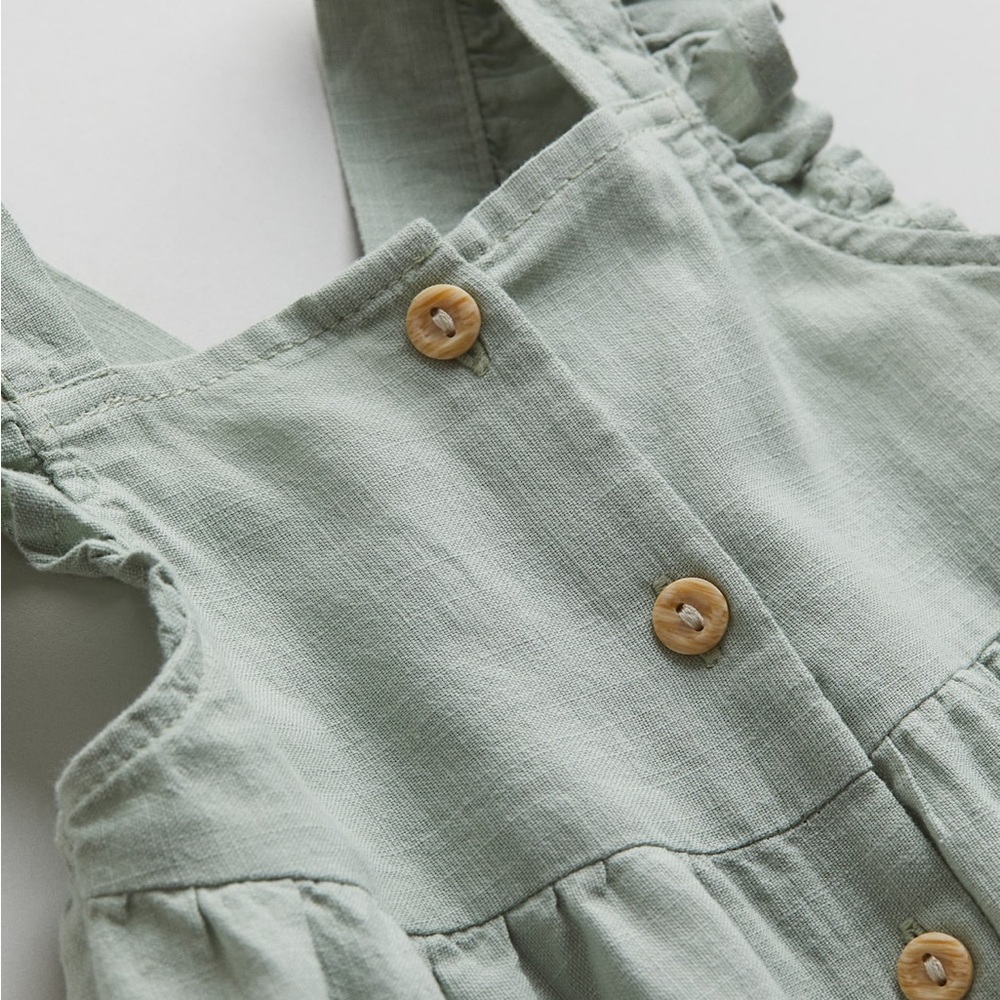 H&M Dusty Green Button-Down Dress - Picture 2 of 4